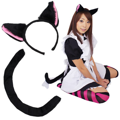 ねこみみ&ねこしっぽセット(横耳) ねこみみ&ねこしっぽセット(横耳)