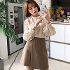 ふりふりレース仕上げのメルヘンブラウス M ベージュ